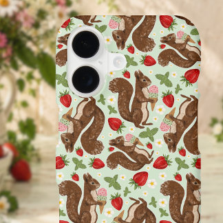Whimsical Squirrel Ice Cream Strawberry