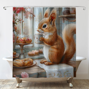 Whimsical Squirrel Shower Curtain