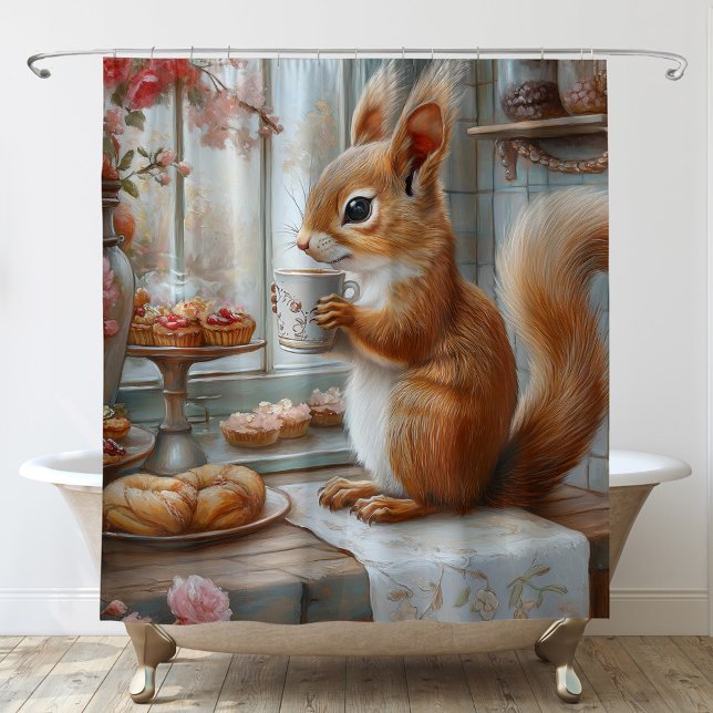 Whimsical Squirrel Shower Curtain (Creator Uploaded)
