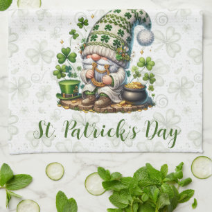 Whimsical St. Patrick’s Day Gnome Tea Towel