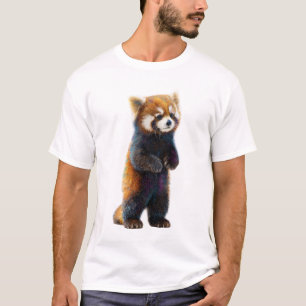 Whimsical Standing Red Panda Illustration Men T-Shirt