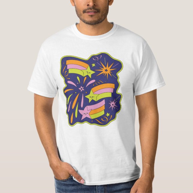 Whimsical Starburst Celebration T-Shirt (Front)