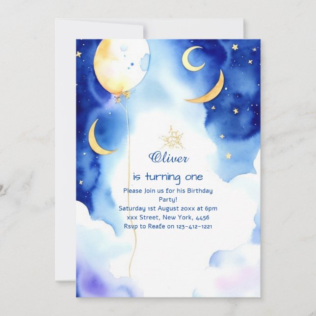 Whimsical Stardust Online Birthday Invitation (Front)