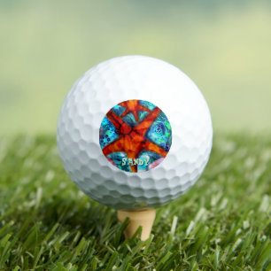 Whimsical Starfish Seashells Beach Personalized Golf Balls