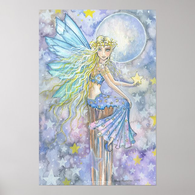 Whimsical Starry Fairy Art Poster (Front)