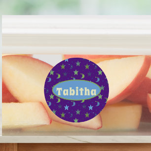 Whimsical Stars and Moons on Purple Personalised