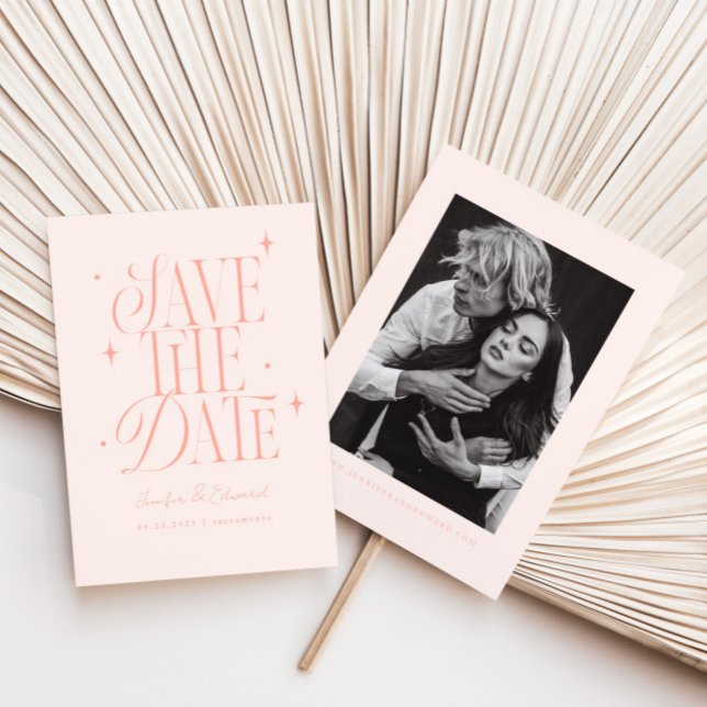 Whimsical Stars Blush Pink Save The Date (Creator Uploaded)