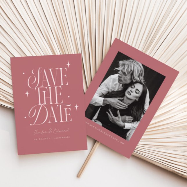 Whimsical Stars Dusty Rose Save The Date (Creator Uploaded)