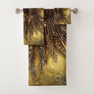 Whimsical steampunk charming eagle  bath towel set