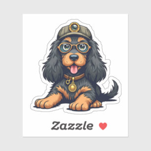 Whimsical Steampunk Cocker Spaniel, Detective Pup,