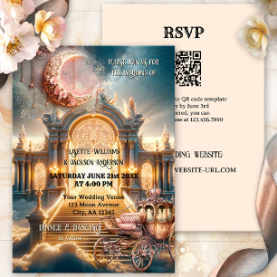 Whimsical Steampunk Fairy Tale All in One Wedding Invitation