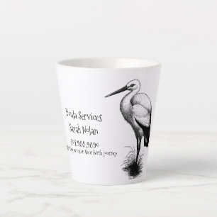 Whimsical Stork Doula Promotional Latte Mug