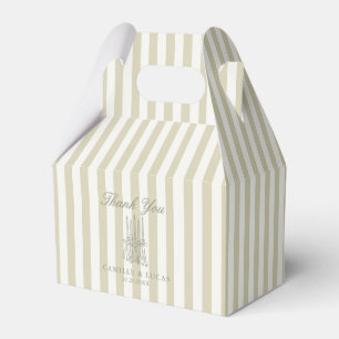 Whimsical Stripe Green Wedding Favour Box