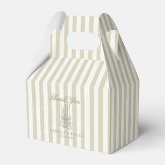 Whimsical Stripe Green Wedding Favour Box