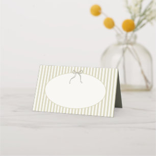 Whimsical Stripe Green Wedding Place Card