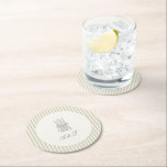 Whimsical Stripe Green Wedding  Round Paper Coaster<br><div class="desc">Add a fresh, stylish detail to your wedding tablescape with this Whimsical Stripe Green Wedding Round Paper Coaster. Featuring hand-drawn green watercolor stripes and clean, modern typography, this round paper coaster brings a light and playful touch to your reception, cocktail hour, or welcome drinks station. Perfect for protecting surfaces while...</div>