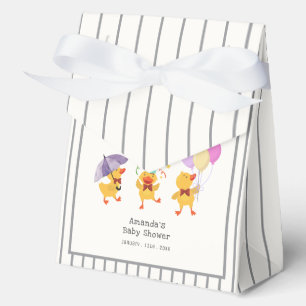 Whimsical Stripe Party Little Duckling Baby Shower Favour Box