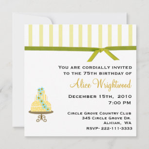 Whimsical Striped Birthday Invitation