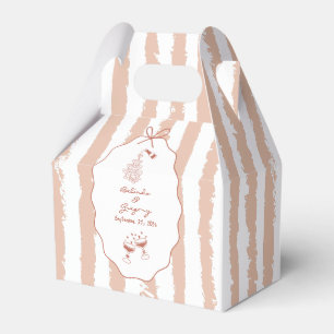 Whimsical Stripes Handwritten Painted Wedding  Favour Box