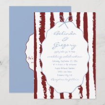 Whimsical Stripes Handwritten Painted Wedding 