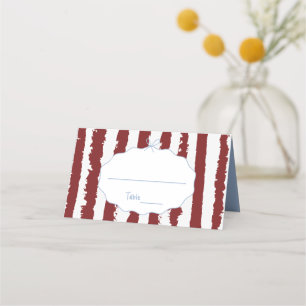 Whimsical Stripes Handwritten Painted Wedding  Place Card