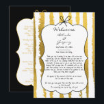 Whimsical Stripes Handwritten Wedding Itinerary Programme<br><div class="desc">A whimsical hand drawn illustration wedding design suite in black and gold. This contemporary modern wedding design is ideal for all seasons especially Spring and Summer. A contemporary, fun and whimsical wedding hand drawn and hand written look design perfect for destination weddings. A retro black and gold hand illustrated and...</div>