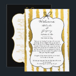 Whimsical Stripes Handwritten Wedding Itinerary Programme<br><div class="desc">A whimsical hand drawn illustration wedding design suite in black and gold. This contemporary modern wedding design is ideal for all seasons especially Spring and Summer. A contemporary, fun and whimsical wedding hand drawn and hand written look design perfect for destination weddings. A retro black and gold hand illustrated and...</div>