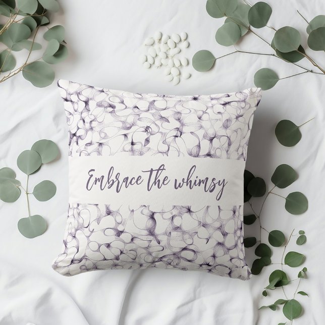 Whimsical Strokes Purple Pen Doodles Cushion (Creator Uploaded)