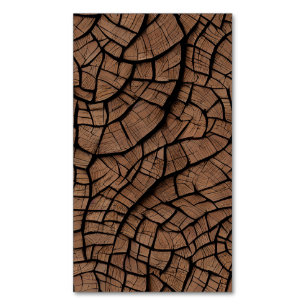Whimsical Stunning Wood Texture Graphic Magnetic Business Card