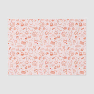 Whimsical Style Tea Party Doodle  Tissue Paper