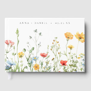 Whimsical Summer Floral Wedding Guest Book