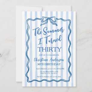 Whimsical Summer I turned Thirty 30 Birthday Invitation
