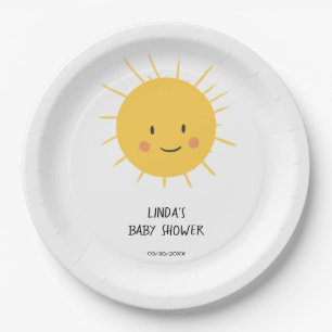 Whimsical Sun Baby Shower Paper Plate