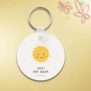 Whimsical Sun Personalised Baby Shower Key Ring