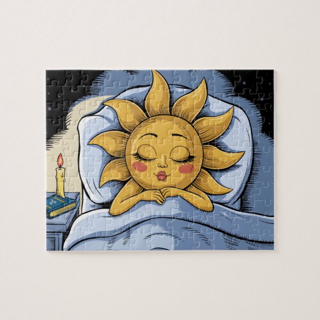 whimsical sunshine in bed jigsaw puzzle (Horizontal)