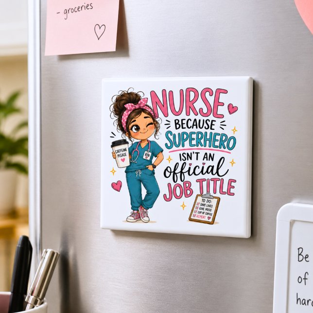 Whimsical Superhero Nurse Magnet (Creator Uploaded)