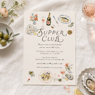 Whimsical Supper Club Dinner Party Invitation
