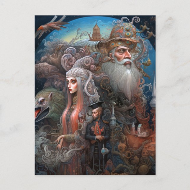 Whimsical Surreal Scene Illustration Postcard (Front)