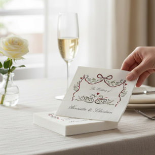 Whimsical Swan Love Story Wedding Celebration  Napkin