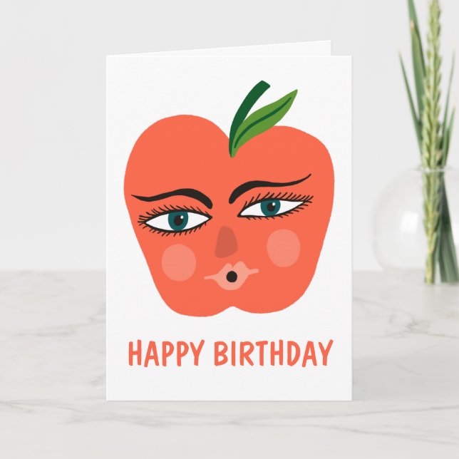Whimsical Sweet Apple Custom Card (Front)