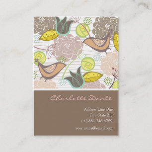 Whimsical Sweet Birds & Floral Garden Profile Card