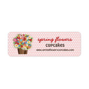 Whimsical Sweet Cupcake Spring Flowers Floral Chic