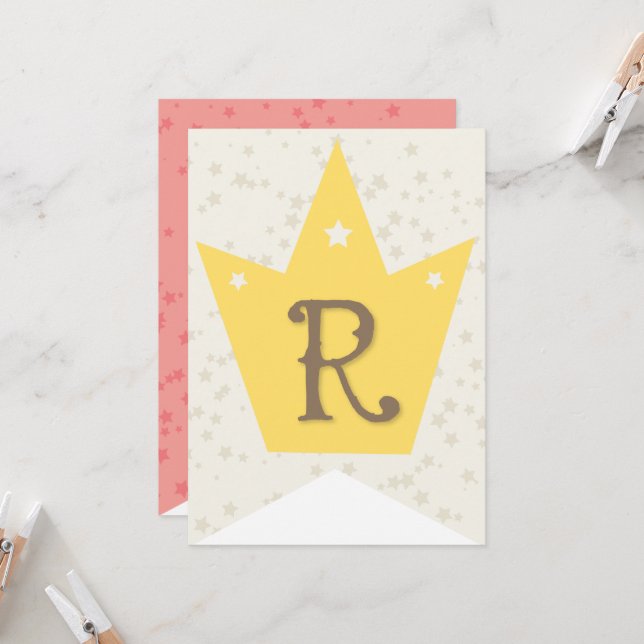 Whimsical Sweet Fairy Princess Girl Birthday Party Card (Front/Back In Situ)