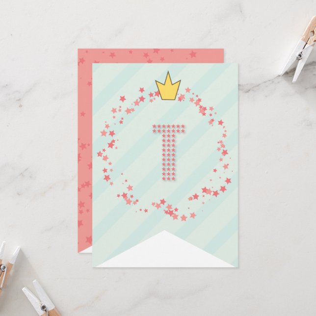 Whimsical Sweet Fairy Princess Girl Birthday Party Card (Front/Back In Situ)