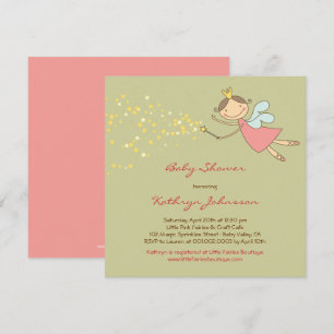 Whimsical Sweet Fairy & Stars Baby Shower Invite