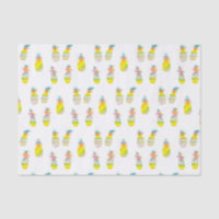 Whimsical Sweet Rainbow Pineapple Watercolor