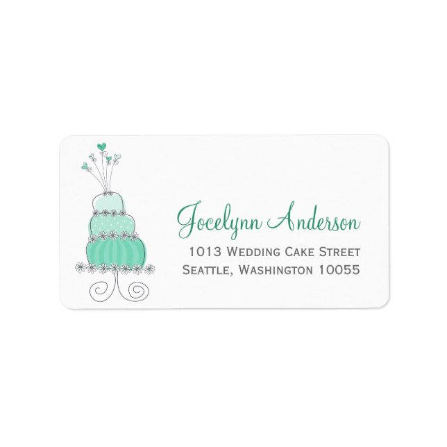 Whimsical Sweet Wedding Cake Custom Address Labels (Front)
