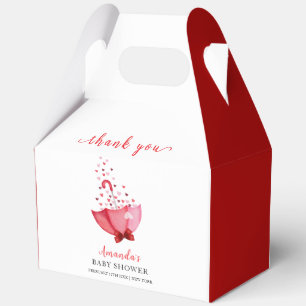Whimsical Sweetheart Umbrella Bow Baby Shower Favour Box