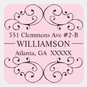 Whimsical Swirl Return Address Label -