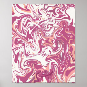 Whimsical Swirls of Pink and Peach Poster